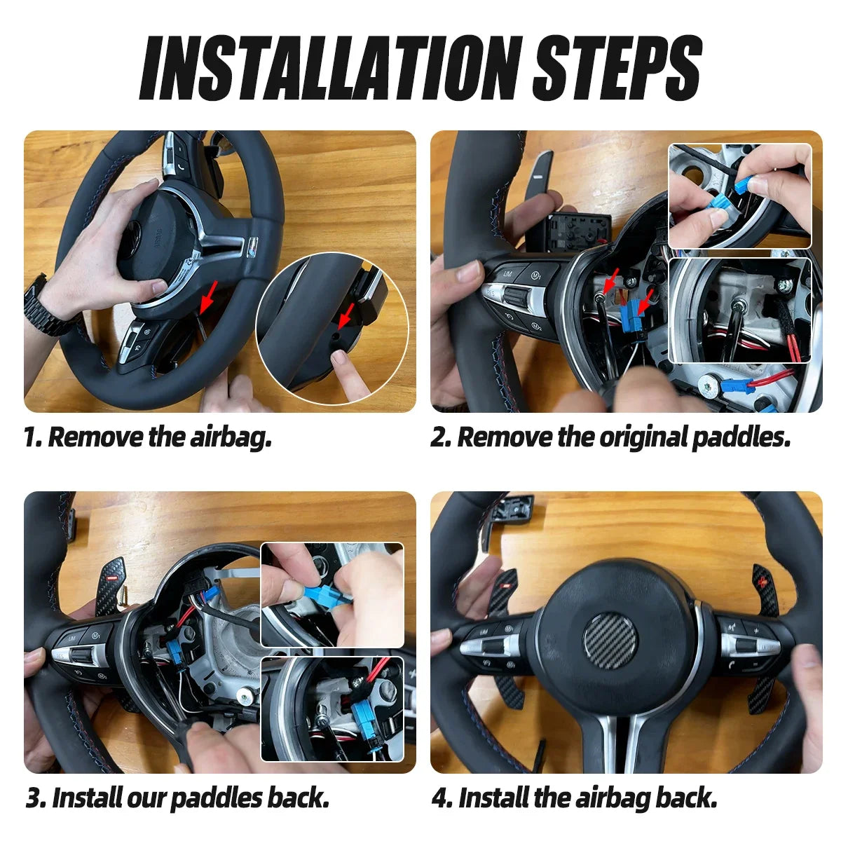Carbon Fiber Magnetic Paddle Shifters with (LED Shift Light Option) - Fits BMW (F & G Series)