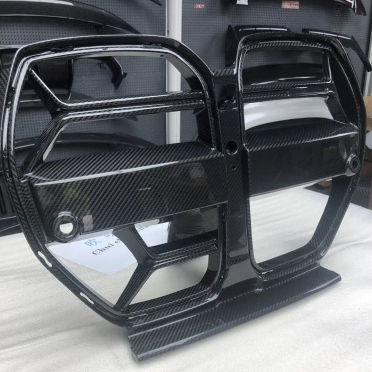 Parrilla de fibra de carbono seca estilo CSL para BMW M3/M4 G80/G82/G83