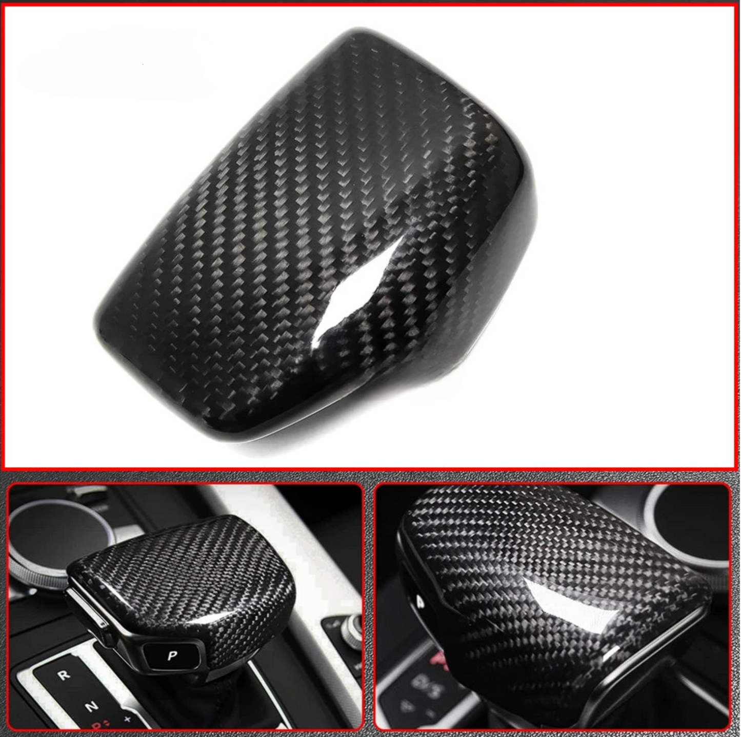 Real Carbon Fiber Automatic Shifter Trim | Audi A4 S4 RS4 B9 A5 S5 RS5 Q5 Q7 2016 - 2019