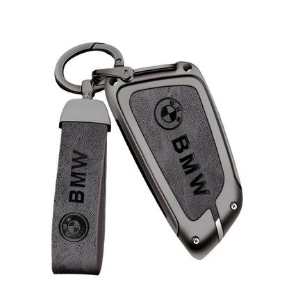 Funda de cuero de metal para llave de coche con llavero de cuero para BMW Serie 1-7 y Serie X (F20, G20, G30, G05, G11, F15, F16, G01, G02, F48, etc.)